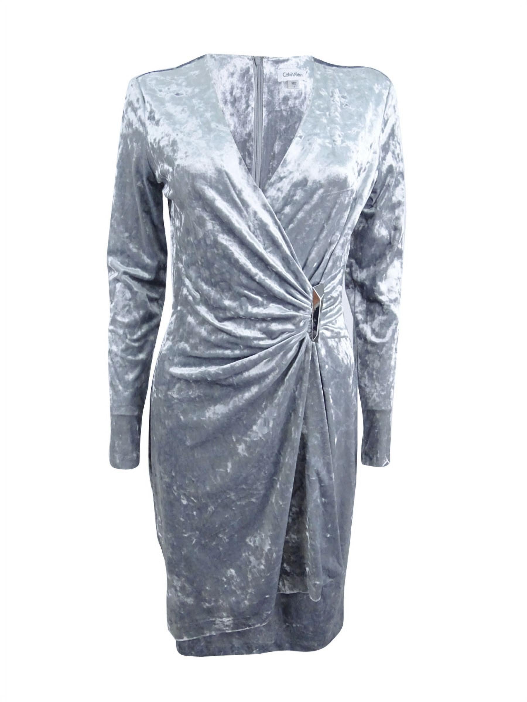 calvin klein silver velvet dress Calvin Klein Crushed Velvet Dress, Size: 8 , color: Silver