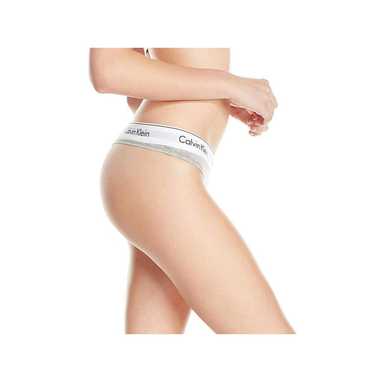 Calvin Klein Women's XS-XL Modern Cotton Thong Panty,, Grey Heather, Size  Small
