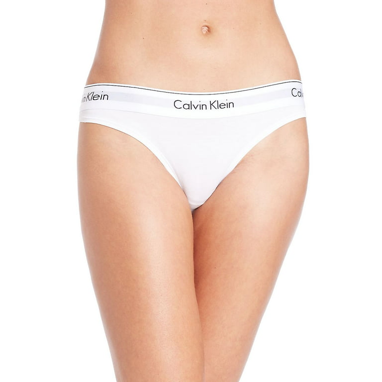 Calvin Klein Women's XS-XL Modern Cotton Thong Panty, White, Large