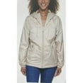 thumbnail image 1 of Calvin Klein Women's Zip Front Windbreaker Hooded Jacket (Putty, Large), 1 of 1