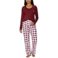 thumbnail image 1 of Calvin Klein Womens 2 Piece Fleece Pajama Set Red, 1 of 4
