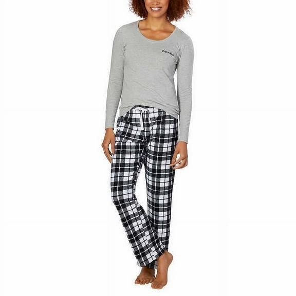 Calvin Klein Womens 2 Piece Fleece Pajama Set