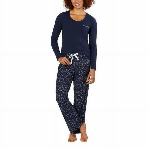 Calvin Klein Womens 2 Piece Fleece Pajama Set