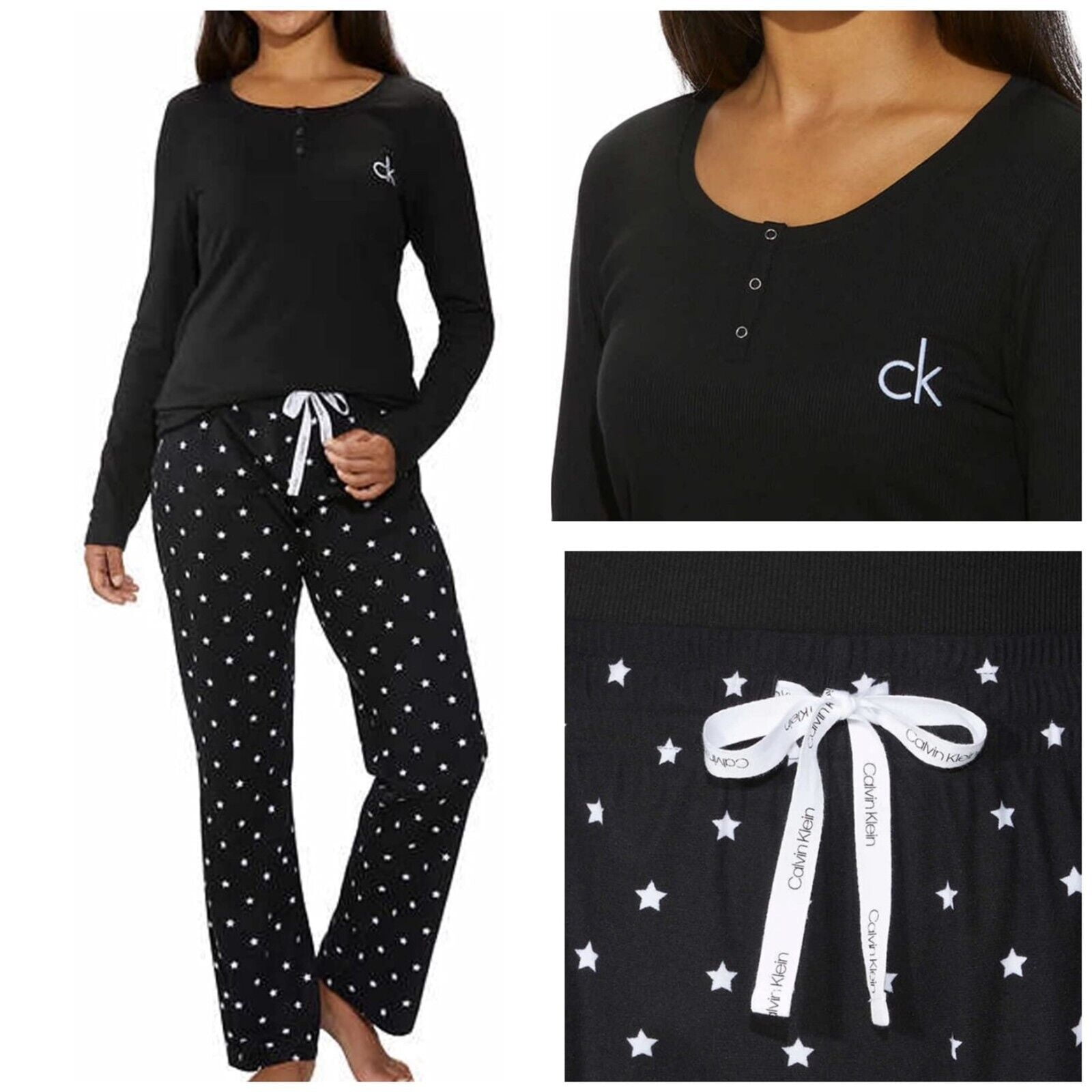 Calvin Klein Womens 2 Piece Fleece Pajama Set 