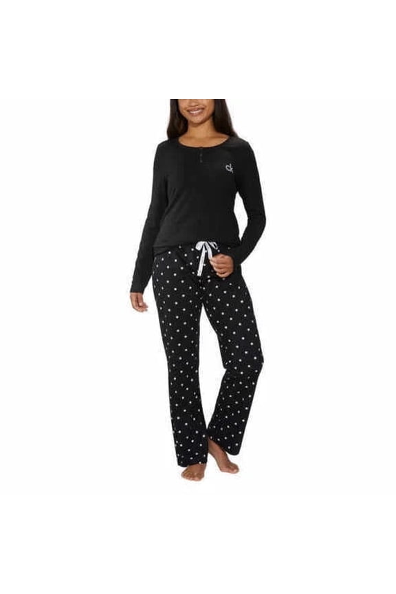 Calvin Klein Womens 2 Piece Fleece Pajama Set
