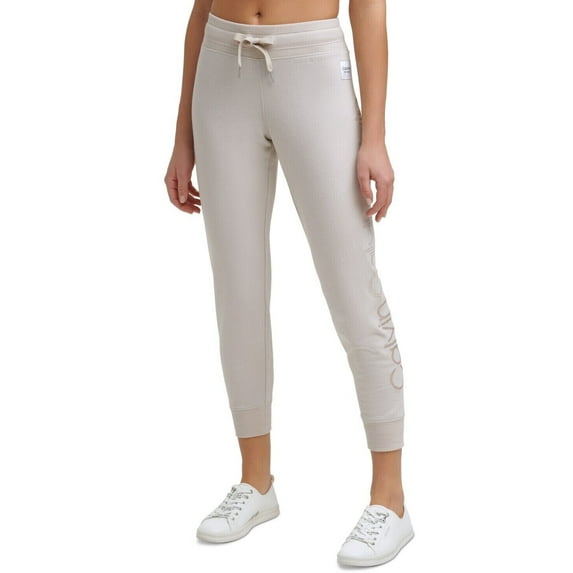 Calvin Klein Womens Activewear Performance Embroidered-Logo Sweatpants;Large