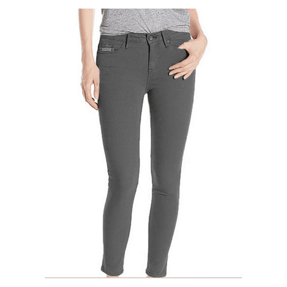 Calvin Klein Womens Ankle Skinny Jean Grey Pinstripe 10