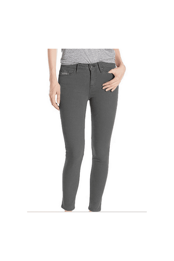 Womens Ankle Skinny Jean Grey Pinstripe 10