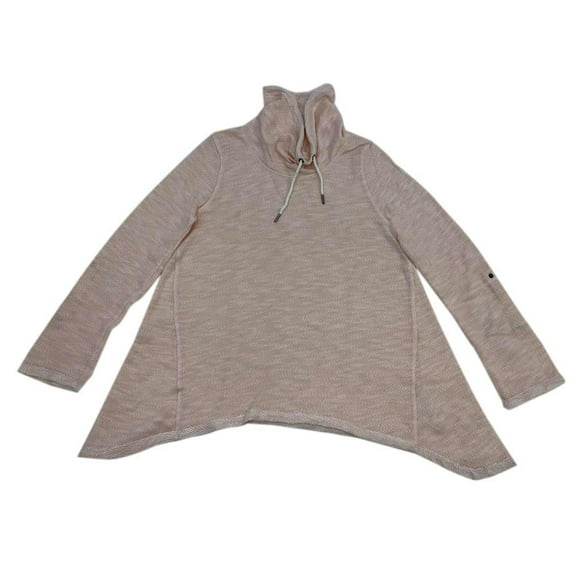 Calvin Klein Womens Asymmetrical Cowlneck Long Sleeve Pullover Top