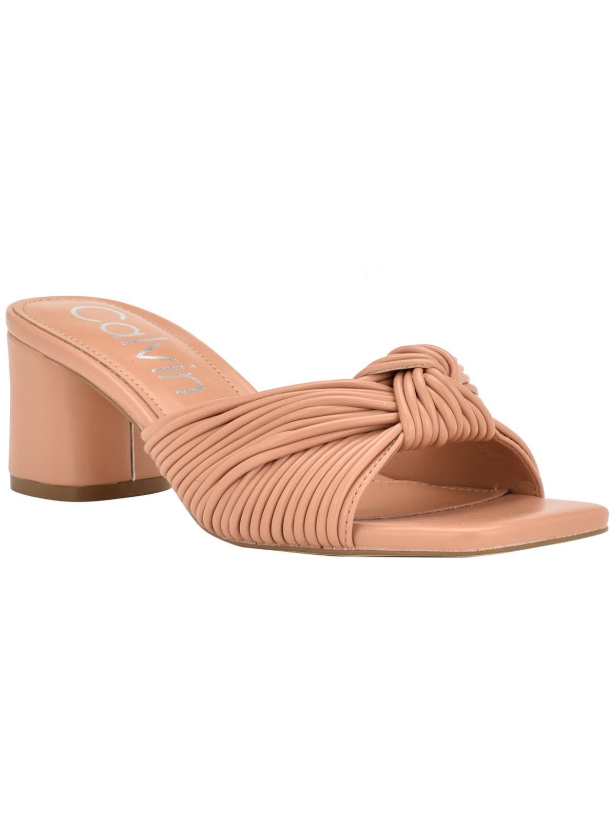 Calvin Klein Womens Beanca Faux Leather Slip-On Strappy Sandals