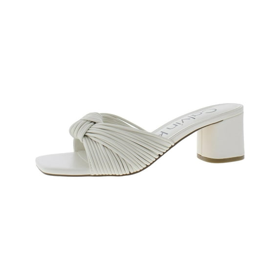 Calvin Klein Womens Beanca Faux Leather Slip-On Strappy Sandals