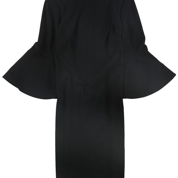 Calvin Klein Womens Bell Sleeve Sheath Dress, Black, 8