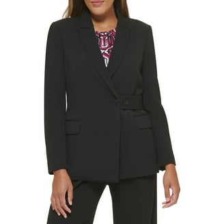 Calvin Klein Womens Woven Long Sleeves One-Button Blazer