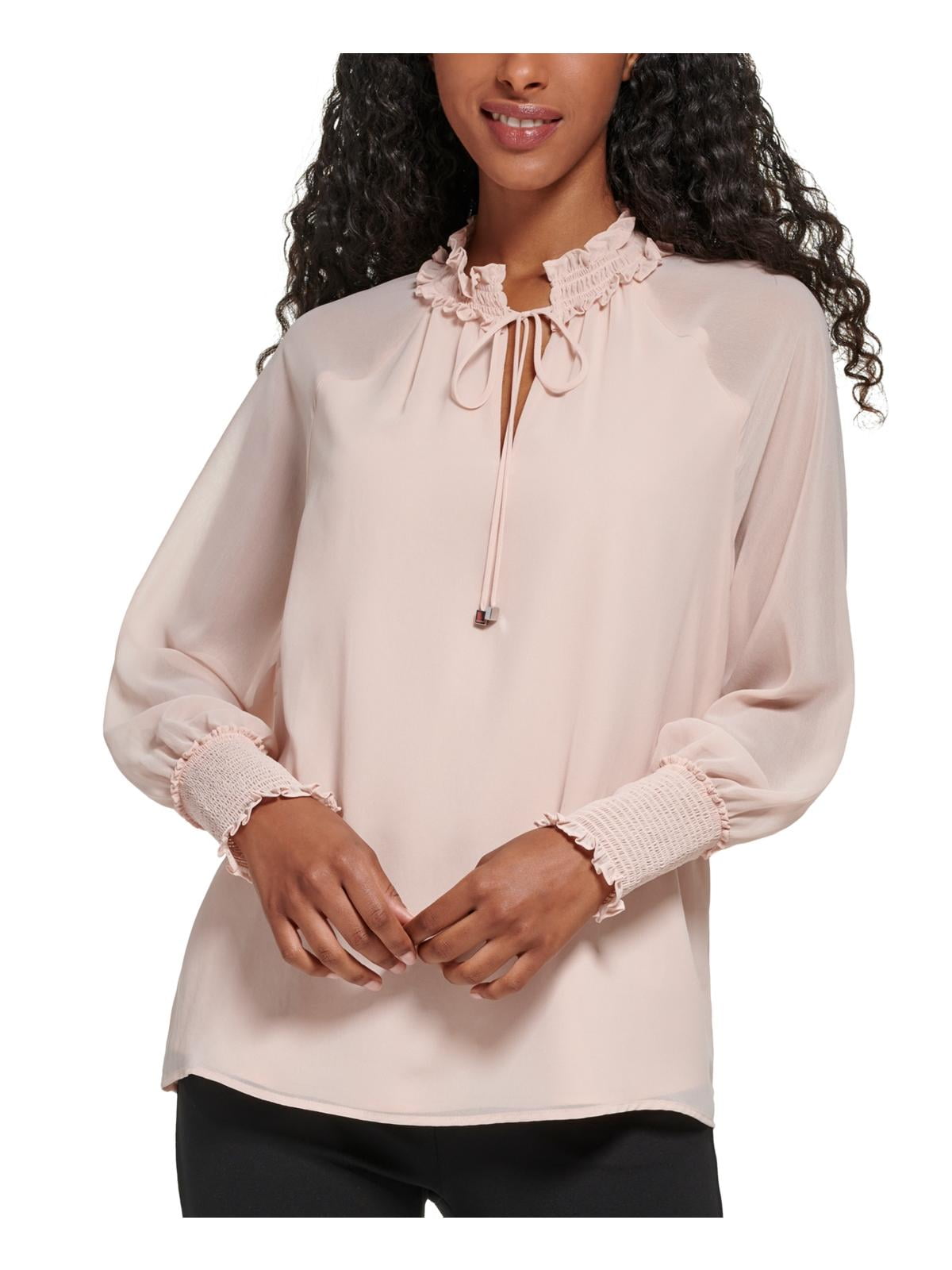 Star Vixen Women's Petite Cold Shoulder Peasant Top - Tie Neck Keyhole, Flutter Sleeve, Jade Color (Size PS) - View #8