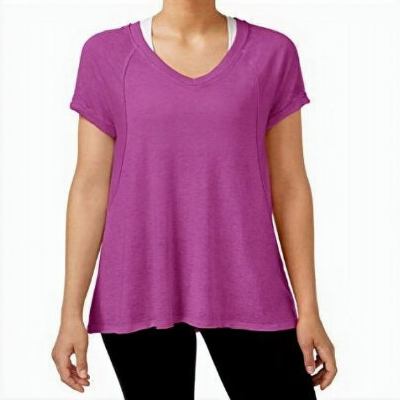 Calvin Klein Womens Burnout T-Shirt,Vivid Violet,Medium