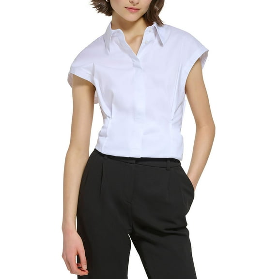 Calvin Klein Womens Business Office Button-Down Top