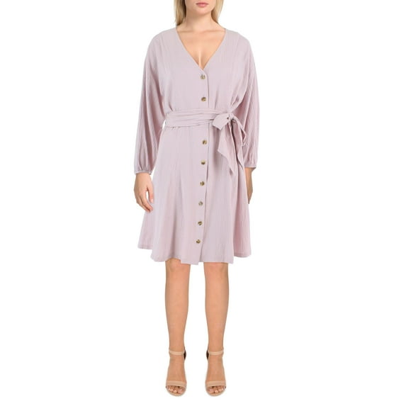 Calvin Klein Womens Button-Down Knee-Length Shirtdress