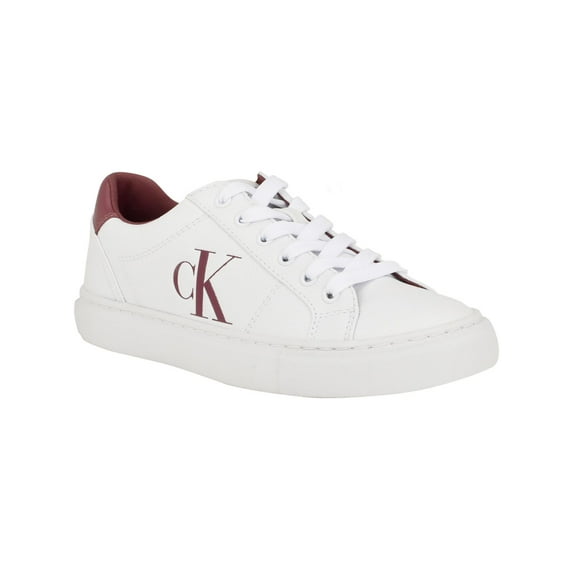 Calvin Klein Womens Celbi Lace-Up Faux Leather Casual And Fashion Sneakers