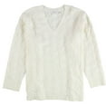 thumbnail image 1 of Calvin Klein Womens Chain Stitch Pullover Sweater, Off-White, Plus Size, 0X, 1 of 2