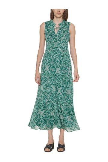 calvin klein maxi summer dresses Calvin Klein Women's Short Sleeve Crew Neck Floral Maxi Dress