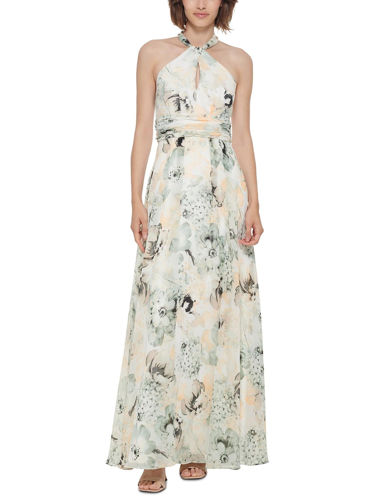 Calvin klein floral chiffon dress new arrivals