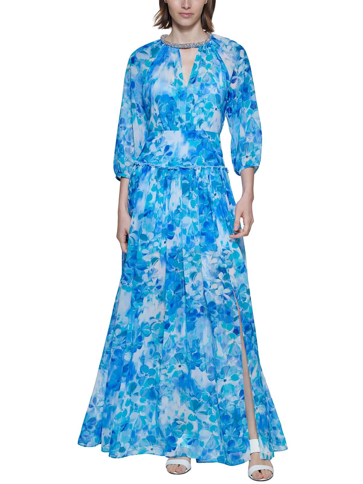 slim fit dress slacks Calvin Klein Off-The-Shoulder Floral Scuba Dress Opal Green 16 – Shamrock  Apparel main image 0