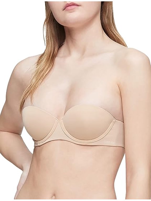 Womens Ck Push Up Strapless Bra 34C Bare
