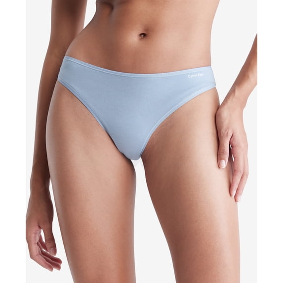 Calvin Klein Womens Cotton Form Thong Panty, Blue, Medium