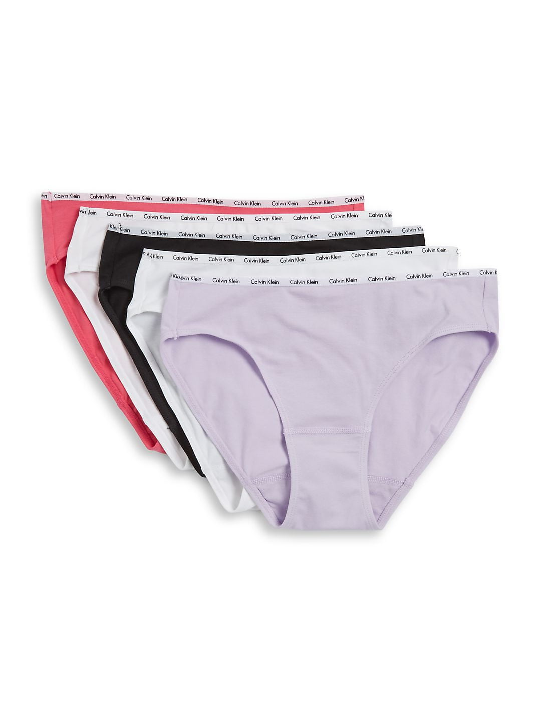 Klein Pack, M Stretch Cotton Calvin 5 Black/White/Grey, Womens Logo Panty Bikini