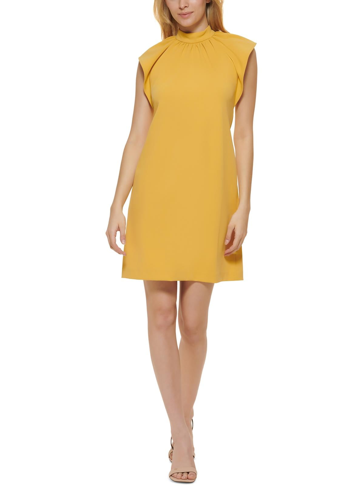 Calvin Klein Womens Crepe Flutter Sleeves Shift Dress Walmart
