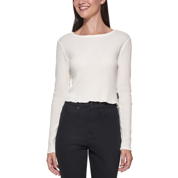 Calvin Klein Womens Cropped Crewneck Top