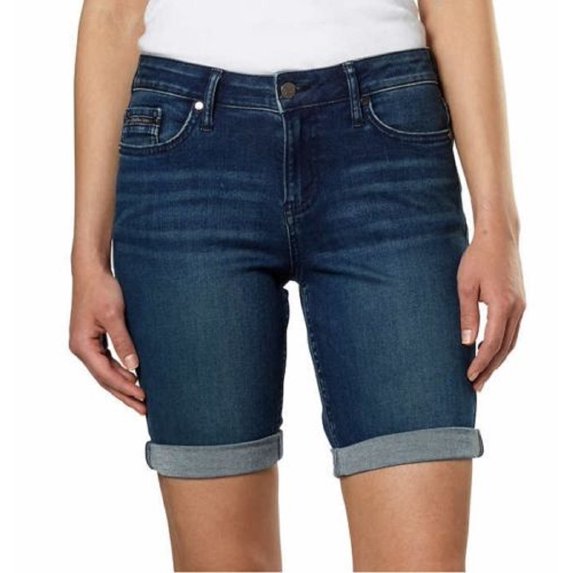 Calvin Klein Womens Denim City Bermuda Short (Inkwell, 2)