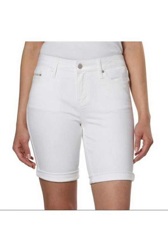 Womens Denim City Bermuda Short (White Light, 2)
