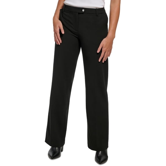 Calvin Klein Womens Double Pleat Wide Leg Trouser Pants