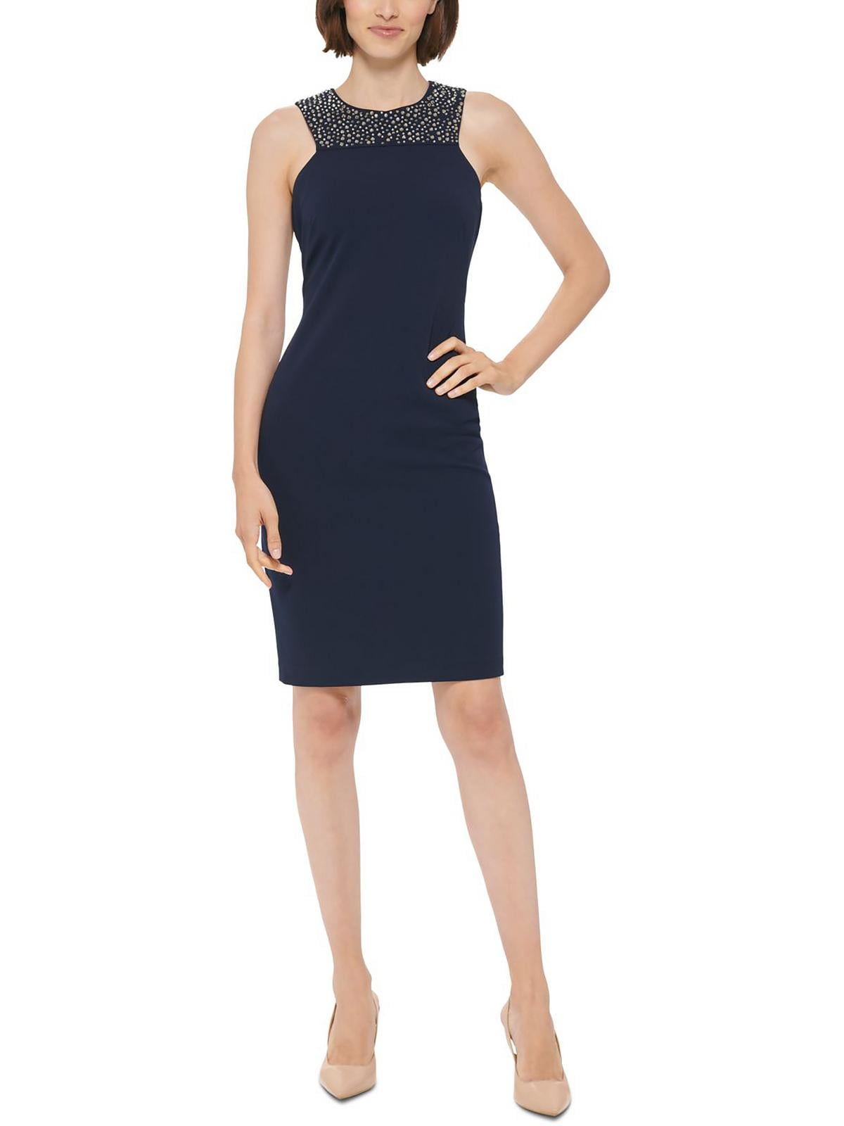 Calvin klein embellished sheath dress hotsell