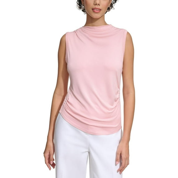 Calvin Klein Womens Pleated Knit Shell