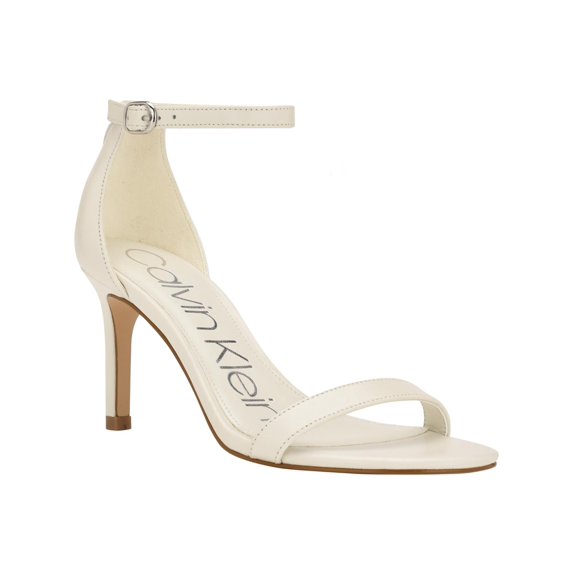 Calvin Klein Womens Fairy Leather Ankle Strap Heels