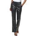 thumbnail image 1 of Calvin Klein Womens Faux Leather High Rise Flared Pants, 1 of 3