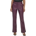 thumbnail image 1 of Calvin Klein Womens Faux Leather High Rise Flared Pants, 1 of 2