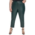 thumbnail image 1 of Calvin Klein Womens Faux Leather Straight Casual Trouser Pants, Green, Plus Size, 18W, 1 of 1
