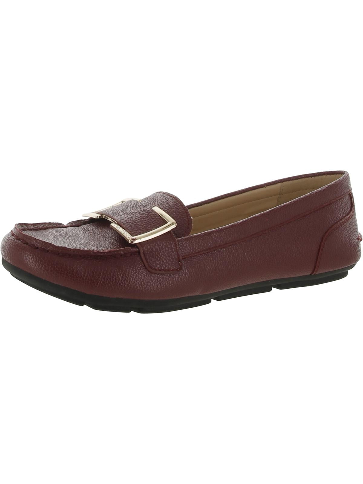 Calvin Klein Womens Faux Leather Round Toe Moccasins