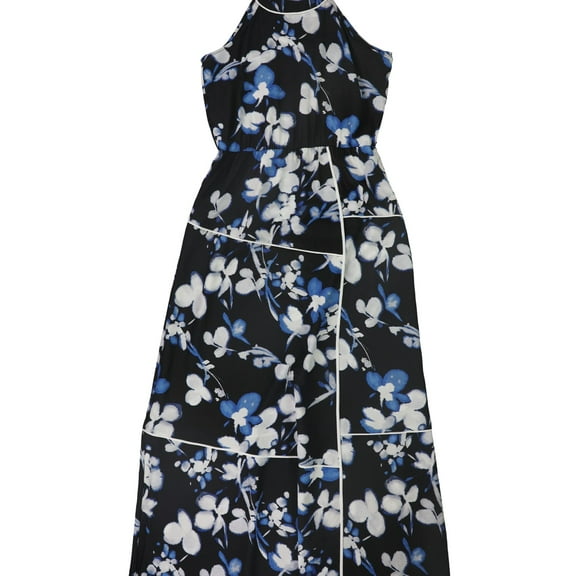Calvin Klein Womens Floral Maxi Dress, Black, Small