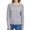 thumbnail image 1 of Calvin Klein Womens Fringe Trim Pullover Sweater, Grey, X-Small, 1 of 1
