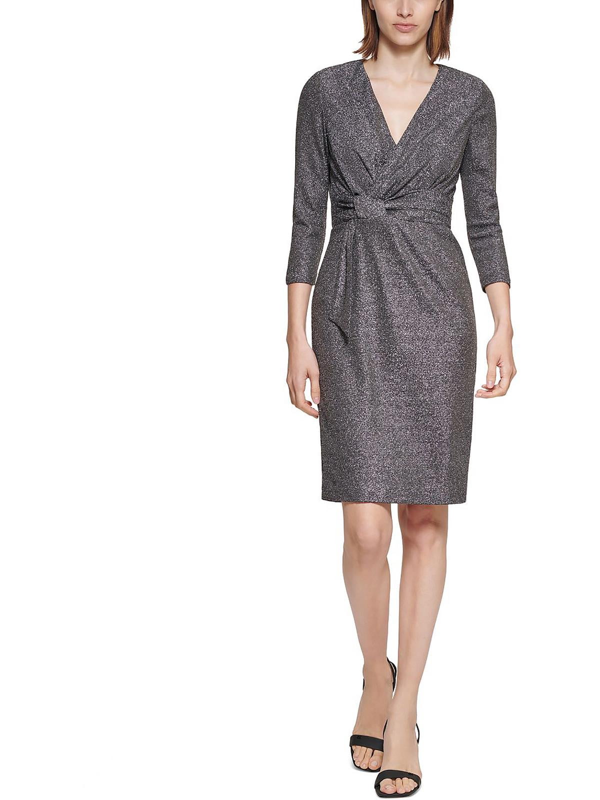 Calvin Klein Womens Glitter Knee-Length Cocktail and Party Dress -  Walmart.com