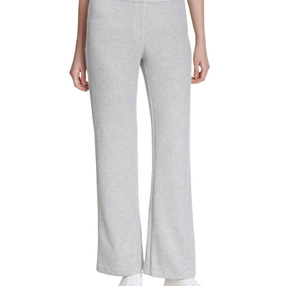 Calvin Klein Womens Heathered Casual Wide Leg Pants, Grey, 10