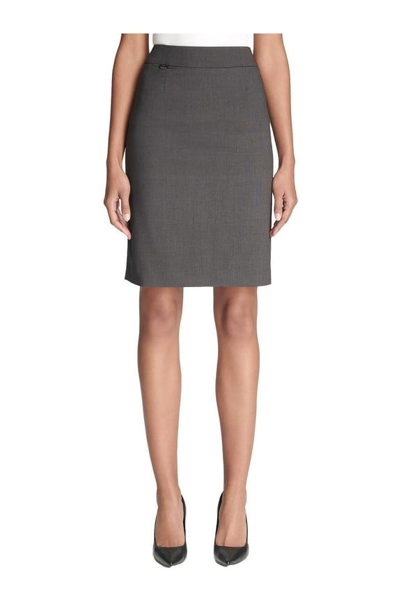 Womens Heathered Lined Pencil Skirt