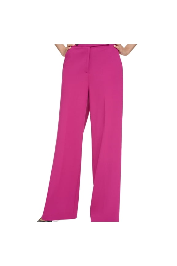 Womens High Rise Wide Dress Pants, Pink, 4