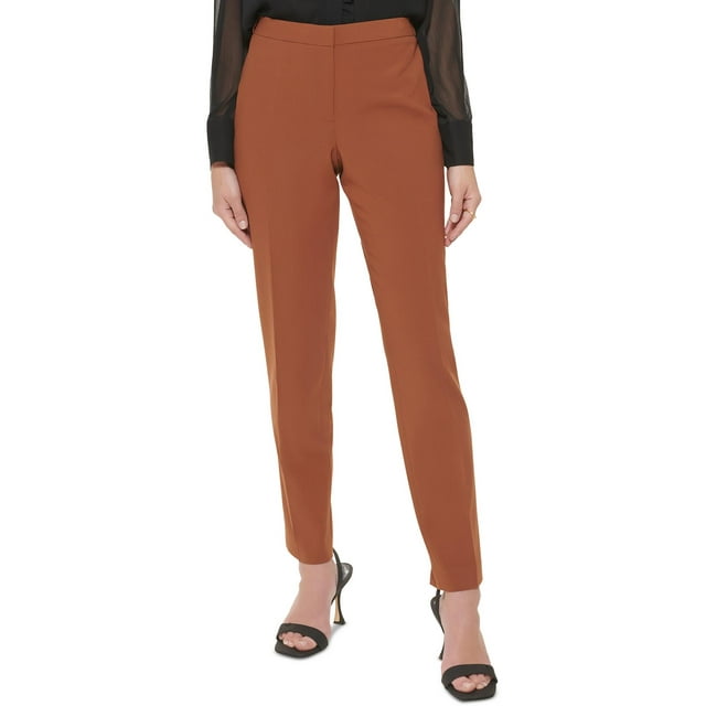 Calvin Klein Women's Highline Slim Leg Ankle Pants Gray Size 4Petite