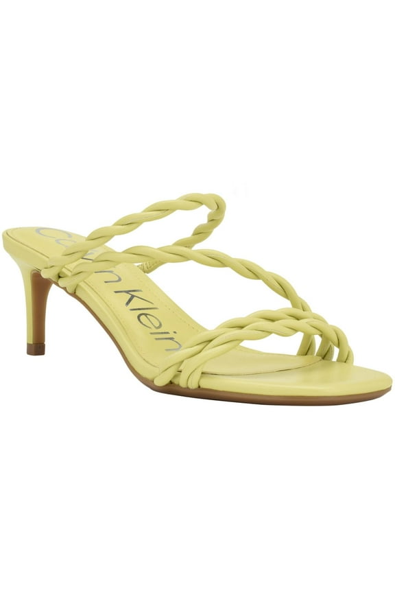 Womens Ileyia Faux Leather Kitten Slide Sandals