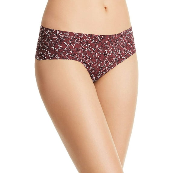 Calvin Klein Womens Invisibles Hipster Panty Red Wine Layered Starburst S